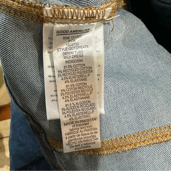 Good American Strapless Denim Midi Dress – Size L - Picture 14 of 15